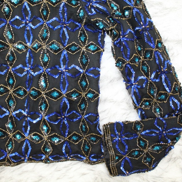 SOLD VTG Stenay Silk Sequin Beaded Evening Jacket - Picture 7 of 8
